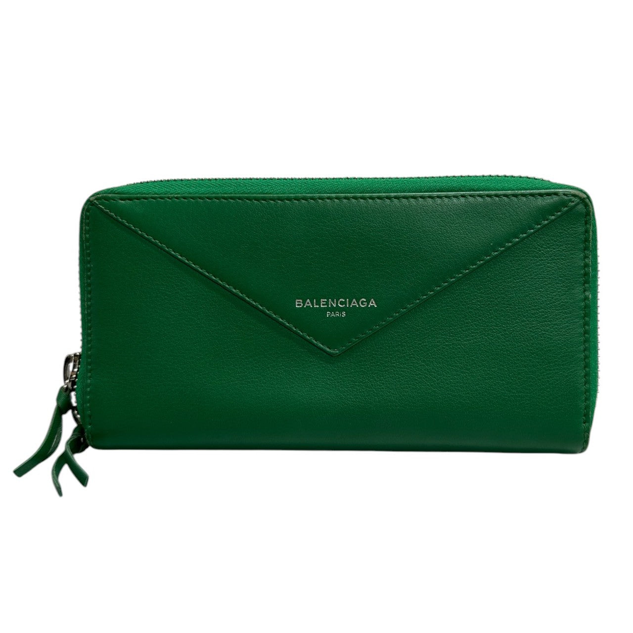 BALENCIAGA バレンシアガ ペーパー グリーン レザー 長財布 メンズ ABP