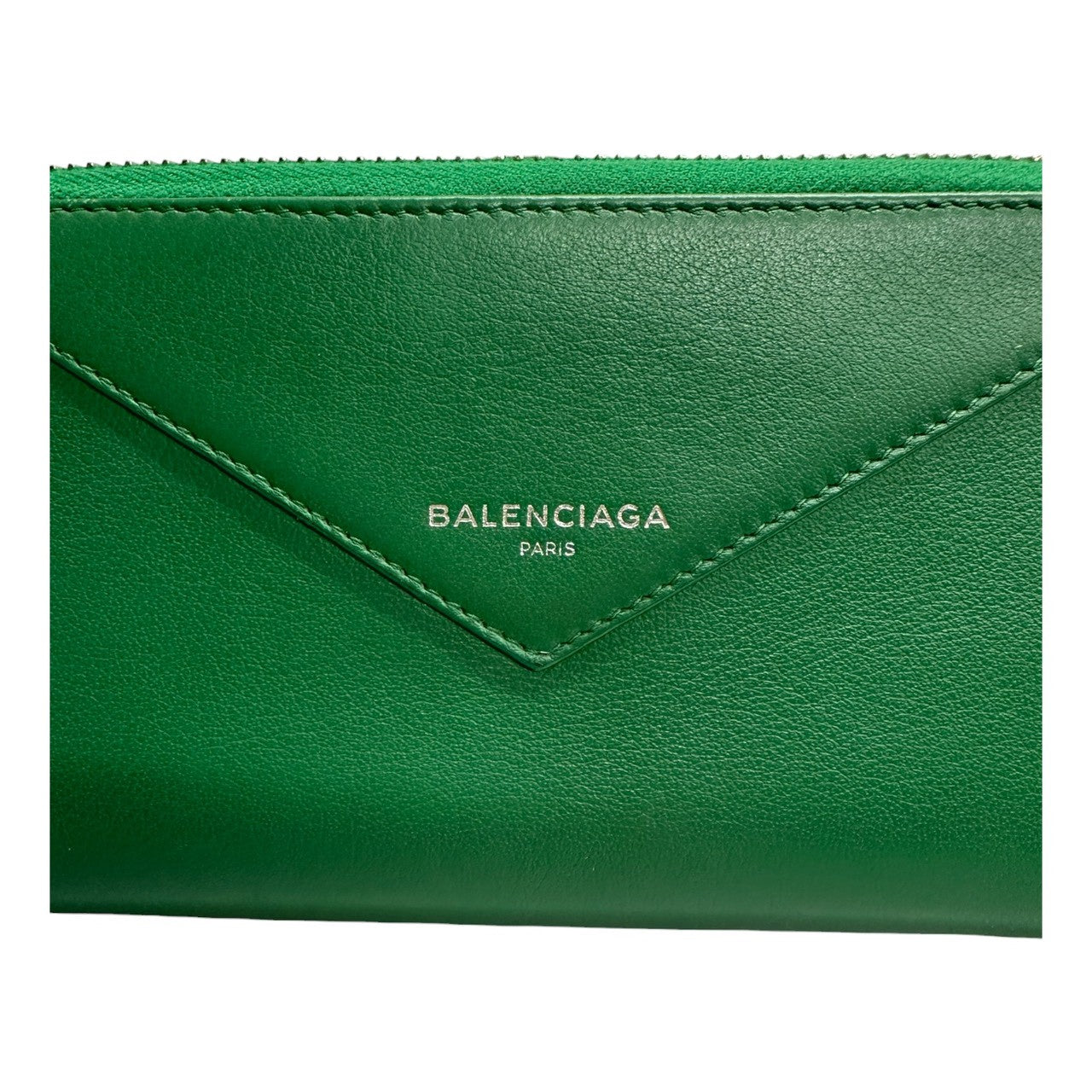 BALENCIAGA バレンシアガ ペーパー グリーン レザー 長財布 メンズ ABP
