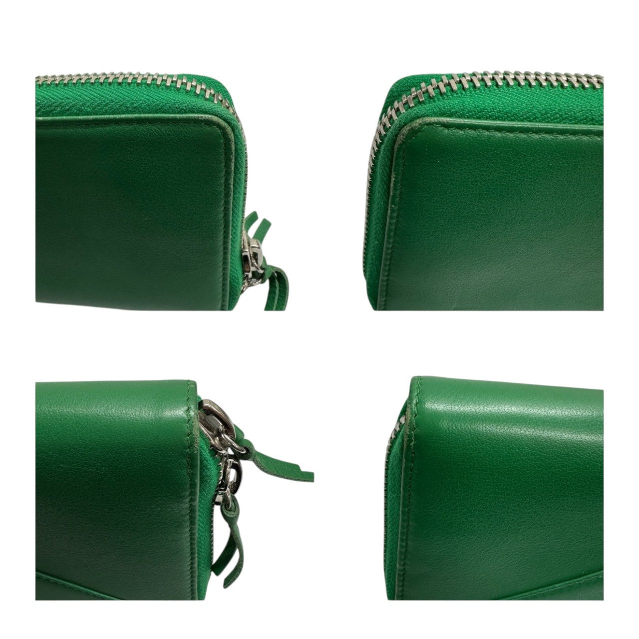 BALENCIAGA バレンシアガ ペーパー グリーン レザー 長財布 メンズ ABP