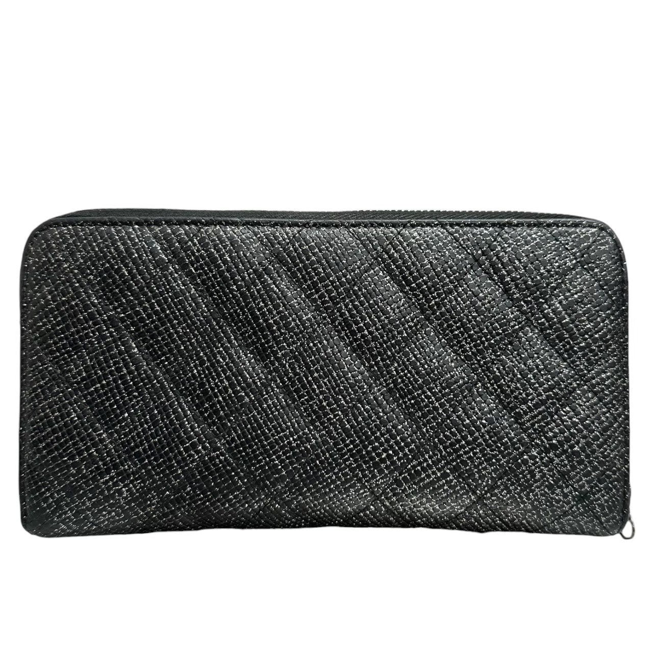 CHANEL シャネル マトラッセ ブラック シルバー金具 レザー 長財布 レディース AB