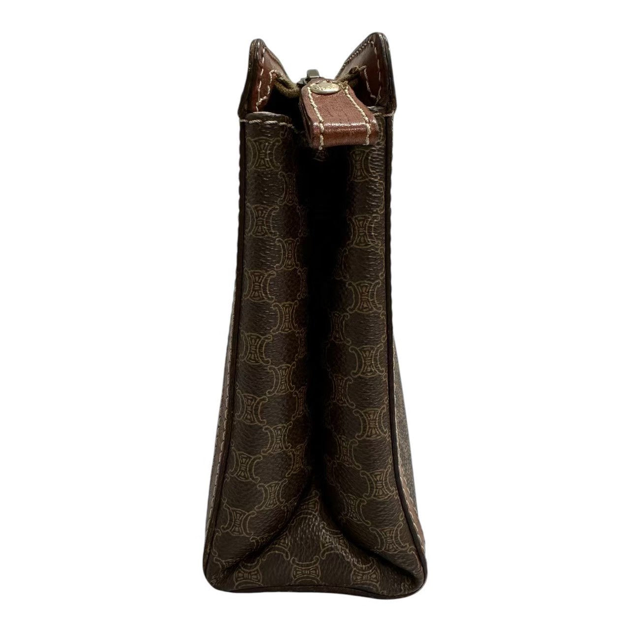 CELINE セリーヌ マカダム ブラウン レザー クラッチバッグ セカンドバッグ メンズ AB