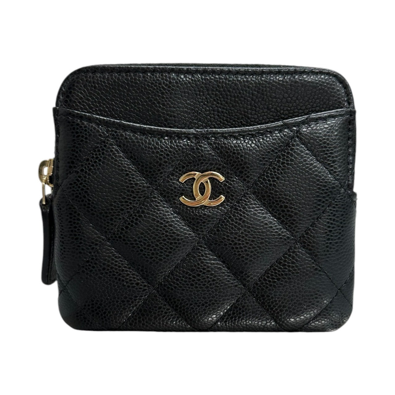CHANEL シャネル マトラッセ ブラック ゴールド金具 キャビアスキン AP2061 コインケース レディース SA