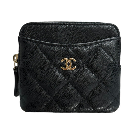 CHANEL シャネル マトラッセ ブラック ゴールド金具 キャビアスキン AP2061 コインケース レディース SA