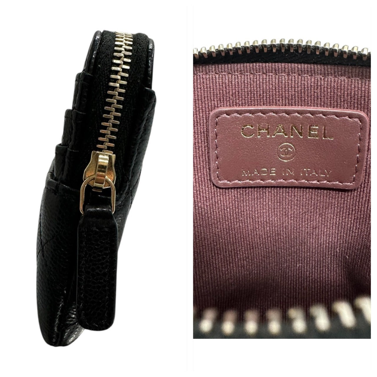 CHANEL シャネル マトラッセ ブラック ゴールド金具 キャビアスキン AP2061 コインケース レディース SA