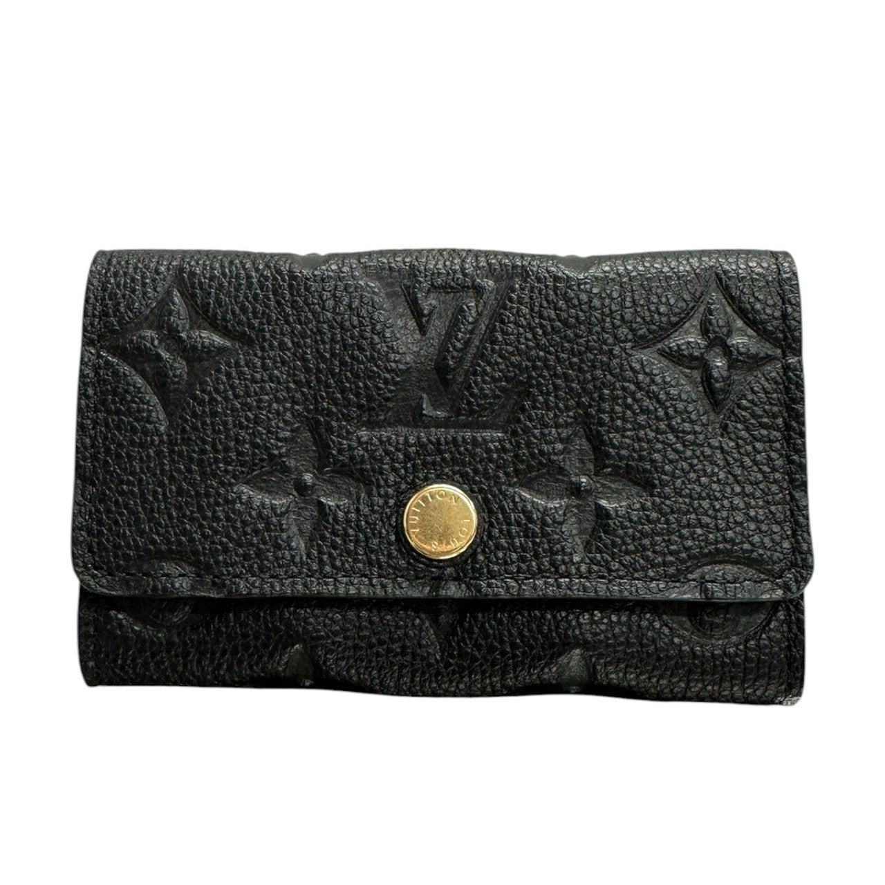 LOUIS VUITTON ルイヴィトン モノグラムアンプラント ミュルティクレ6 ブラック ゴールド金具 レザー M64421 キーケース レディース A