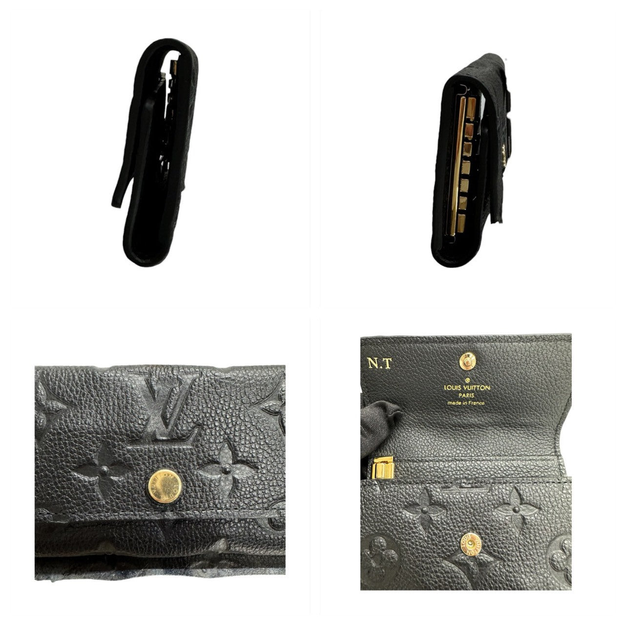 LOUIS VUITTON ルイヴィトン モノグラムアンプラント ミュルティクレ6 ブラック ゴールド金具 レザー M64421 キーケース レディース A