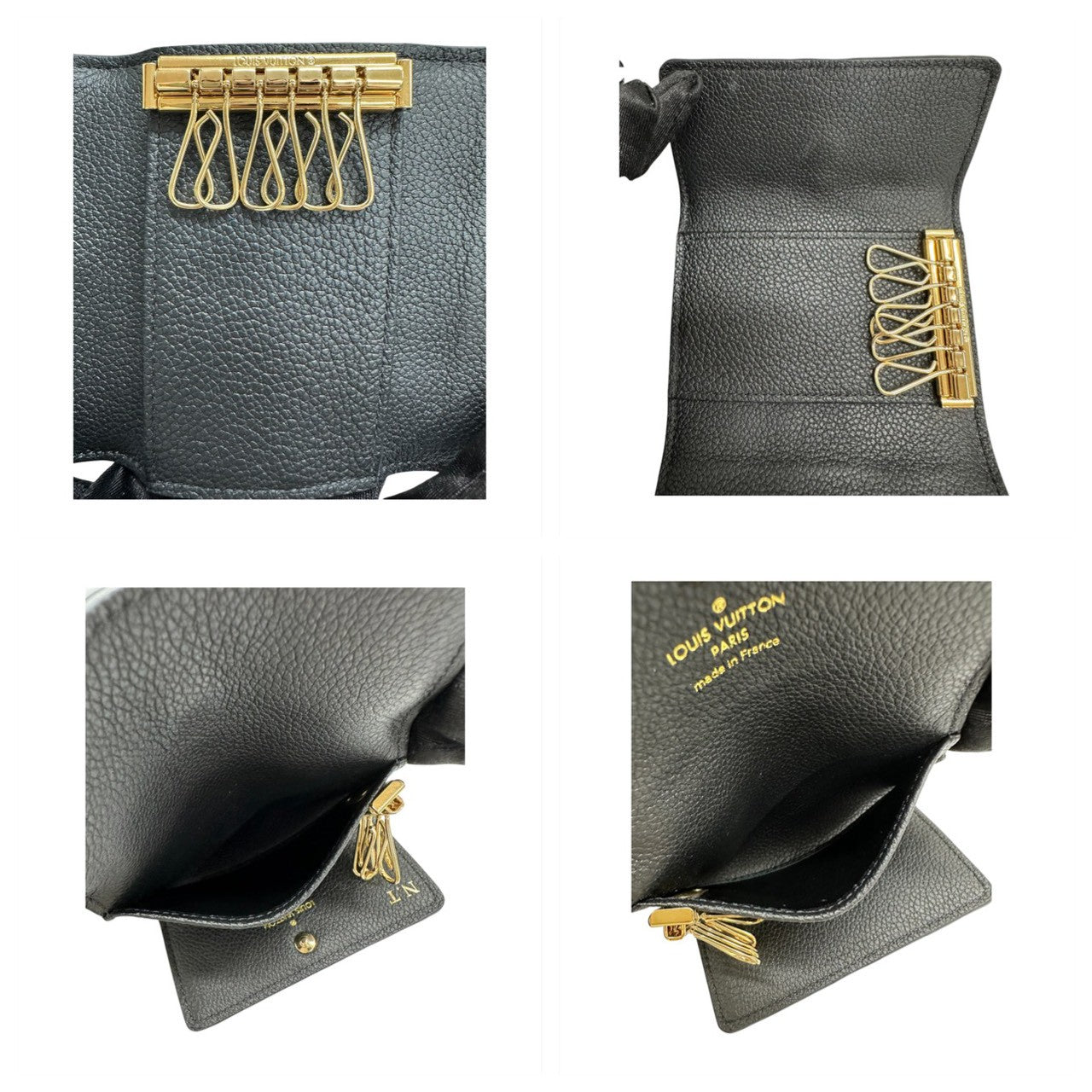 LOUIS VUITTON ルイヴィトン モノグラムアンプラント ミュルティクレ6 ブラック ゴールド金具 レザー M64421 キーケース レディース A