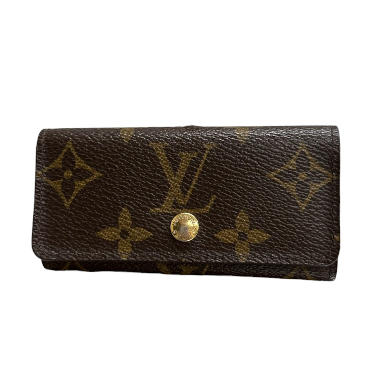 LOUIS VUITTON ルイヴィトン モノグラム ミュルティクレ４ ブラウン ゴールド金具 PVC M62631 キーケース レディース AB