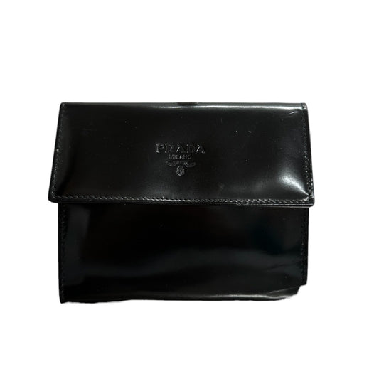 PRADA プラダ ブラック エナメル コインケース レディース AB
