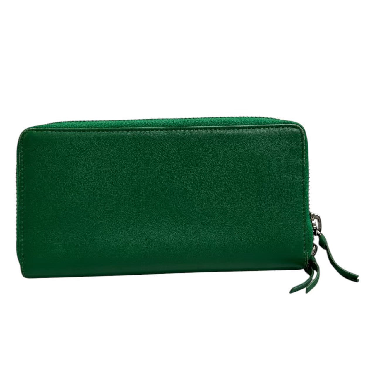 BALENCIAGA バレンシアガ ペーパー グリーン シルバー金具 レザー 381226 長財布 レディース ABP
