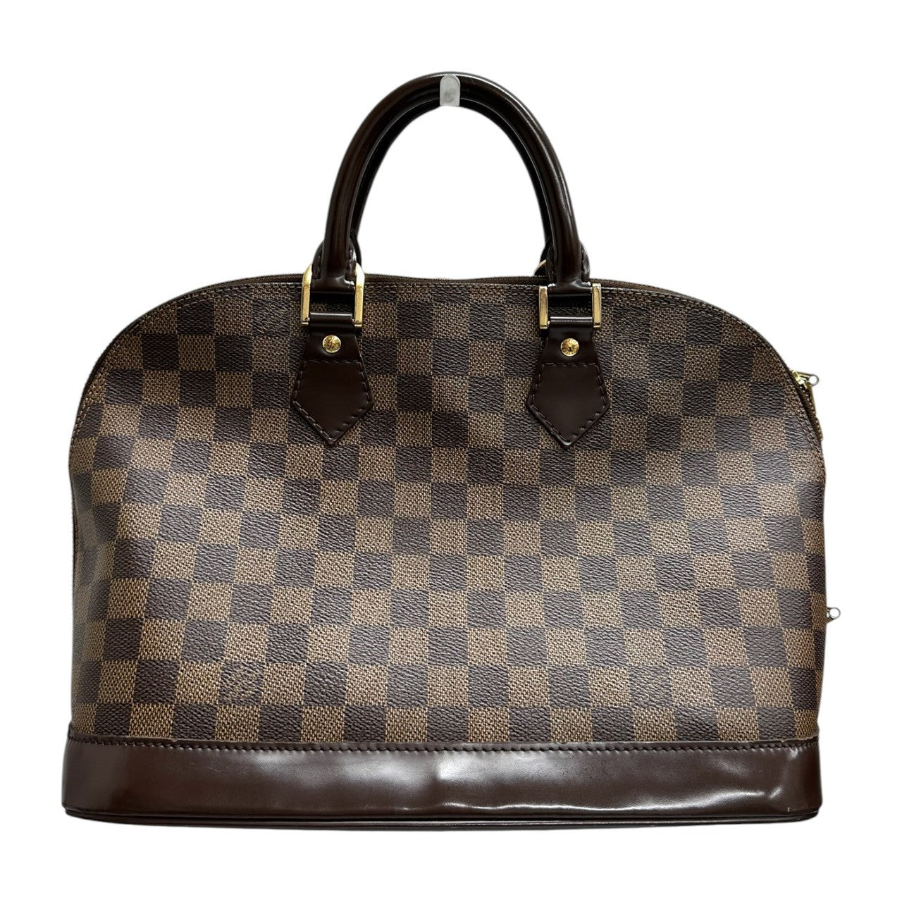 LOUIS VUITTON ルイヴィトン ダミエ アルマ ブラウン ゴールド金具 PVC / レザー N51131 ハンドバッグ レディース ABP
