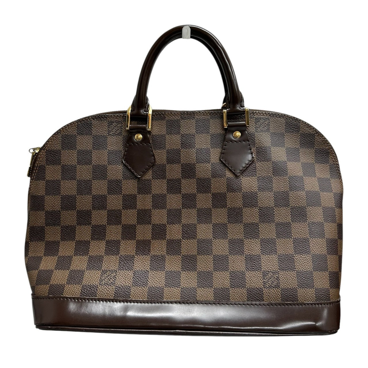 LOUIS VUITTON ルイヴィトン ダミエ アルマ ブラウン ゴールド金具 PVC / レザー N51131 ハンドバッグ レディース ABP