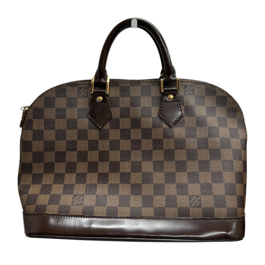 LOUIS VUITTON ルイヴィトン ダミエ アルマ ブラウン ゴールド金具 PVC / レザー N51131 ハンドバッグ レディース ABP