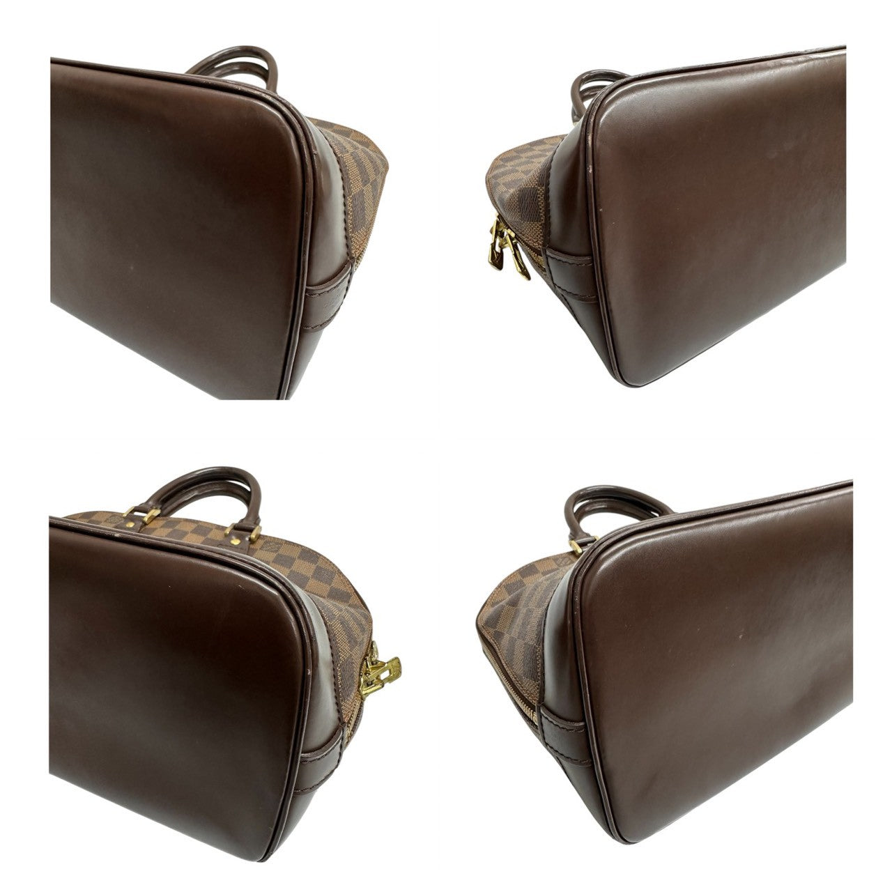 LOUIS VUITTON ルイヴィトン ダミエ アルマ ブラウン ゴールド金具 PVC / レザー N51131 ハンドバッグ レディース ABP