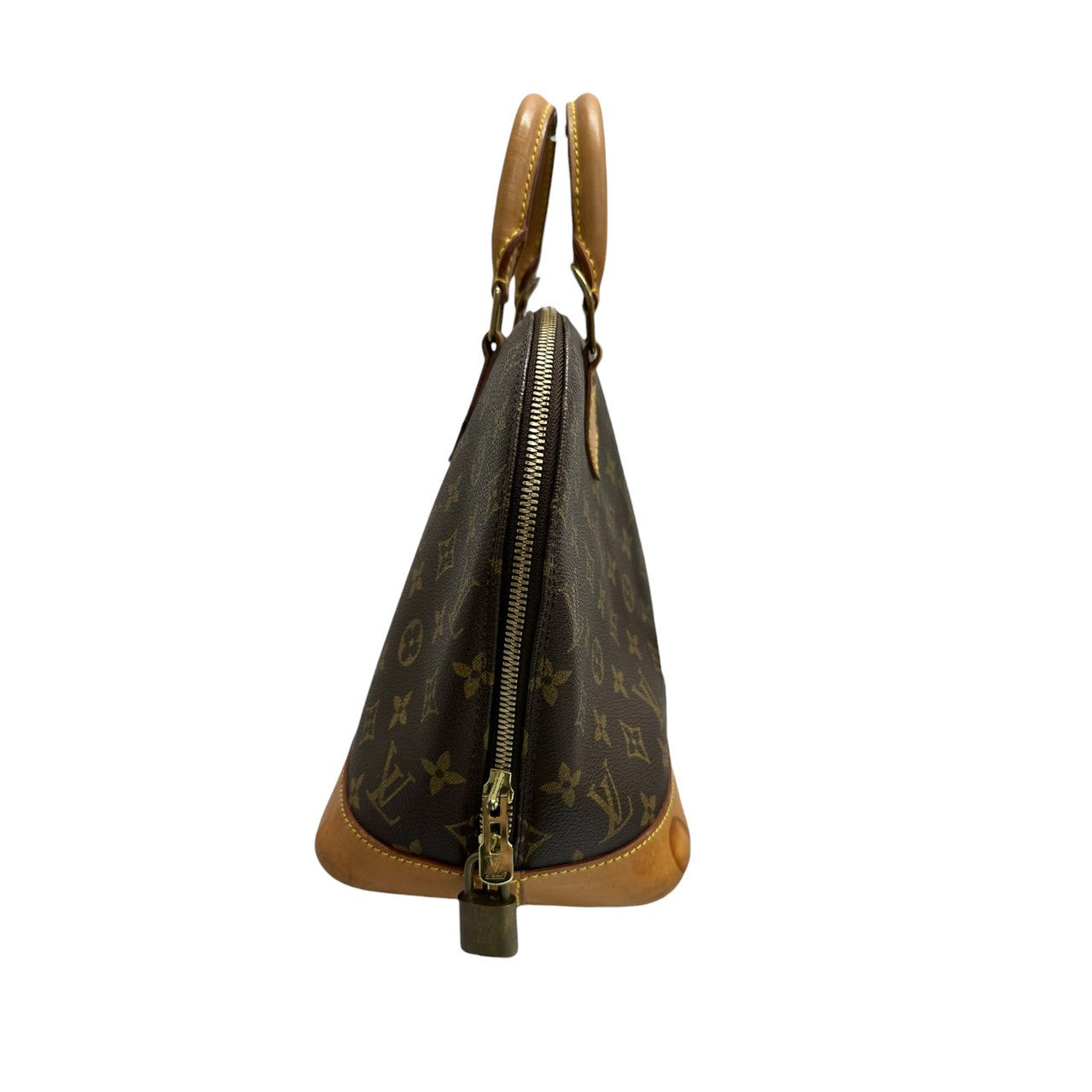 LOUIS VUITTON ルイヴィトン モノグラム アルマ ブラウン ゴールド金具 PVC / レザー M51130 ハンドバッグ レディース AB