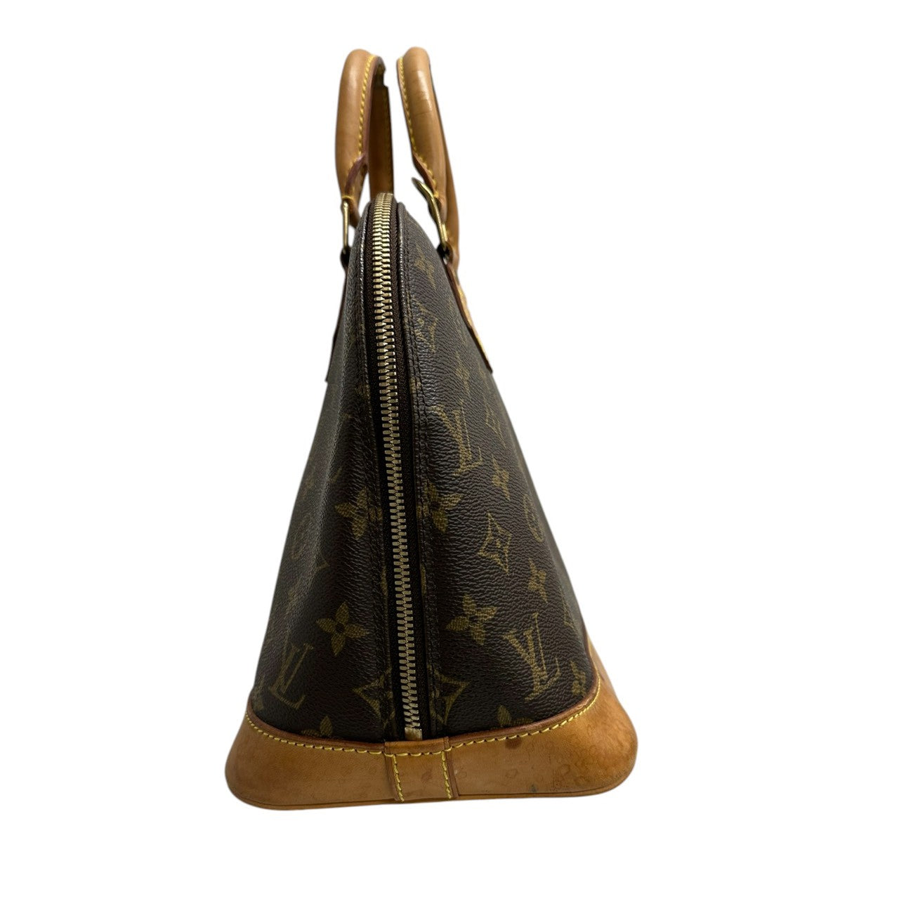 LOUIS VUITTON ルイヴィトン モノグラム アルマ ブラウン ゴールド金具 PVC / レザー M51130 ハンドバッグ レディース AB
