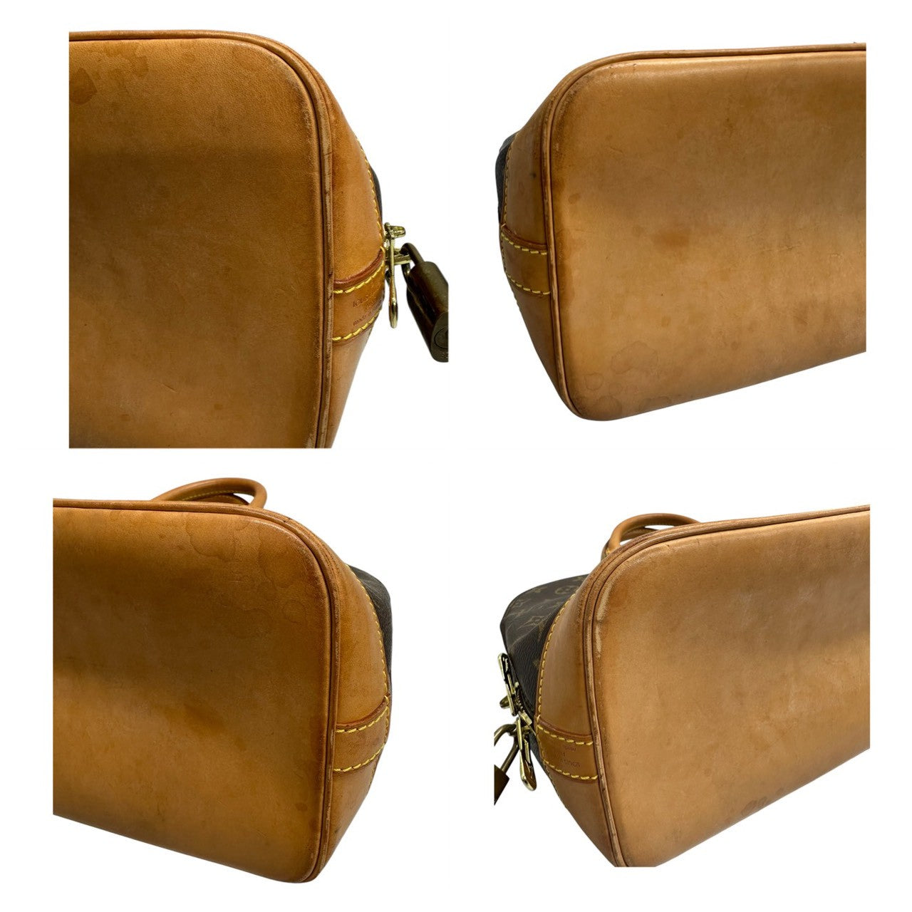 LOUIS VUITTON ルイヴィトン モノグラム アルマ ブラウン ゴールド金具 PVC / レザー M51130 ハンドバッグ レディース AB