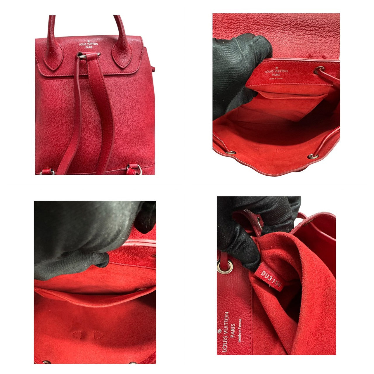 LOUIS VUITTON ルイヴィトン ロックミー レッド ルビー シルバー金具 レザー M41818 リュック・デイパック レディース ABP