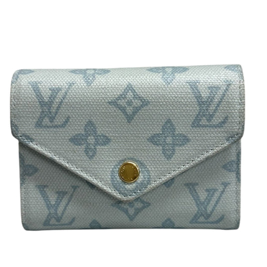 LOUIS VUITTON ルイヴィトン モノグラム ブルー ゴールド金具 キャンバス / レザー M27682 三つ折り財布 レディース ABP