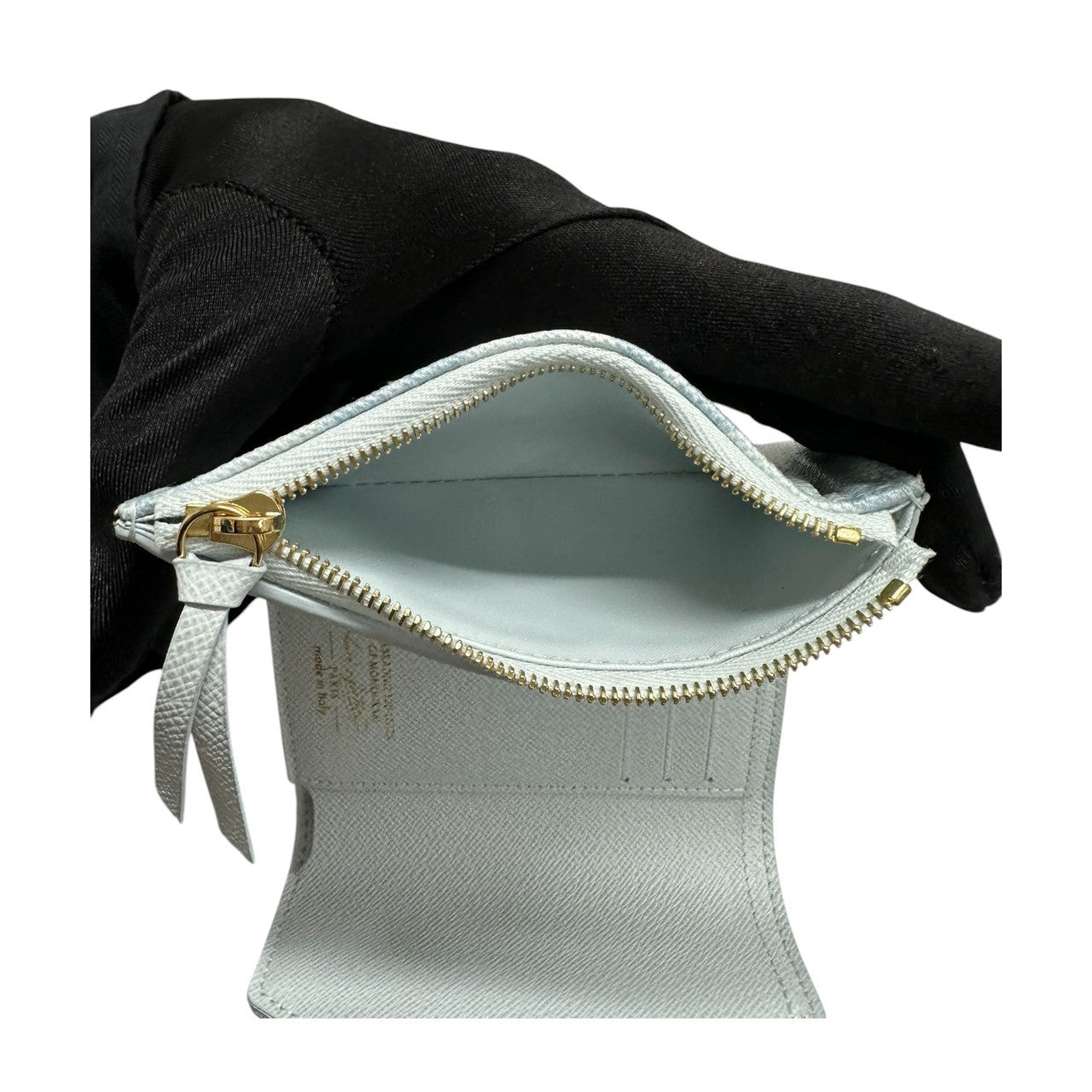 LOUIS VUITTON ルイヴィトン モノグラム ブルー ゴールド金具 キャンバス / レザー M27682 三つ折り財布 レディース ABP