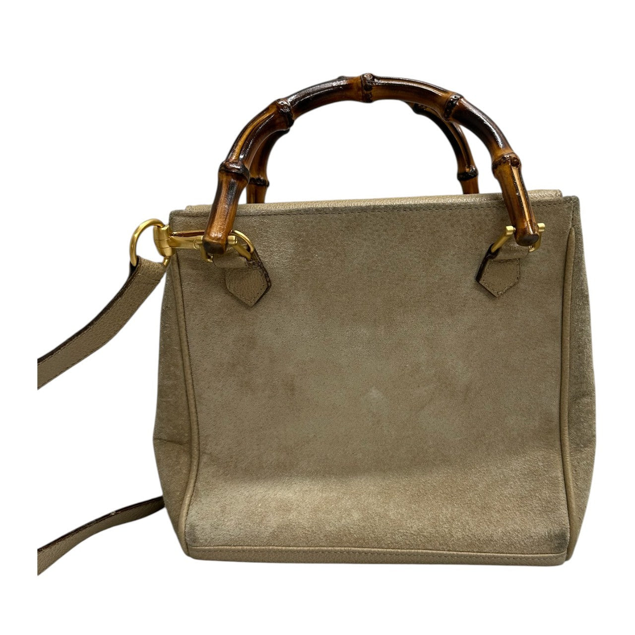 GUCCI グッチ ヴィンテージ オールドグッチ バンブー ベージュ ゴールド金具 レザー 000.123.0316 ハンドバッグ ショルダーバッグ レディース AB