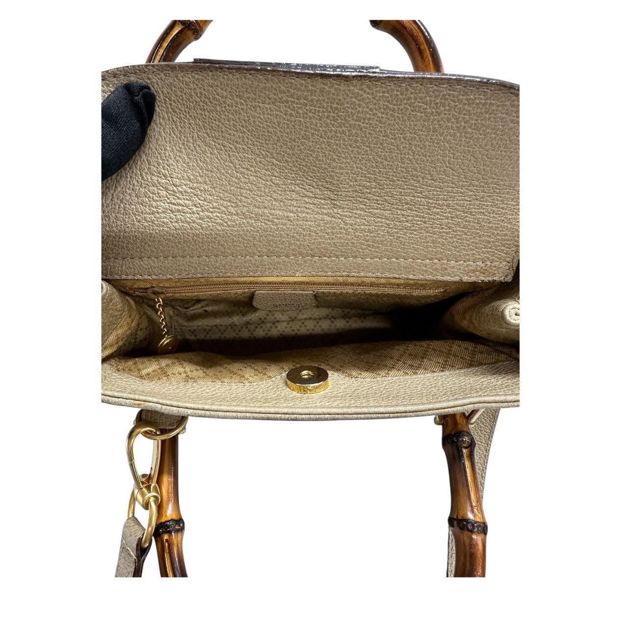 GUCCI グッチ ヴィンテージ オールドグッチ バンブー ベージュ ゴールド金具 レザー 000.123.0316 ハンドバッグ ショルダーバッグ レディース AB