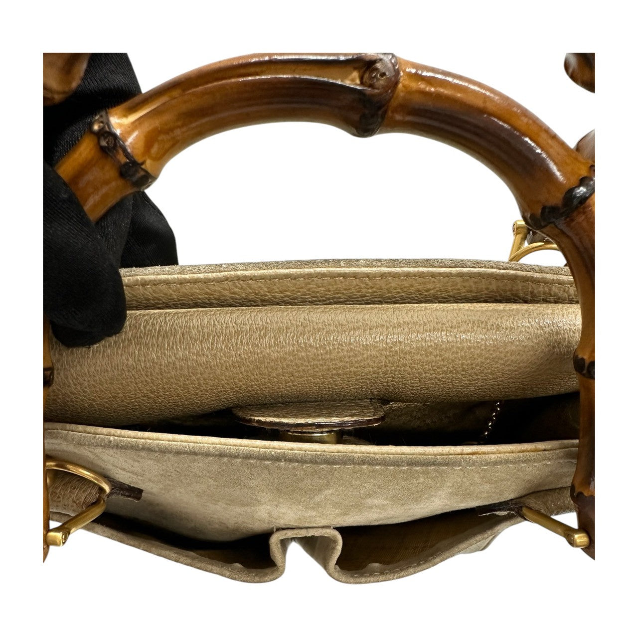 GUCCI グッチ ヴィンテージ オールドグッチ バンブー ベージュ ゴールド金具 レザー 000.123.0316 ハンドバッグ ショルダーバッグ レディース AB