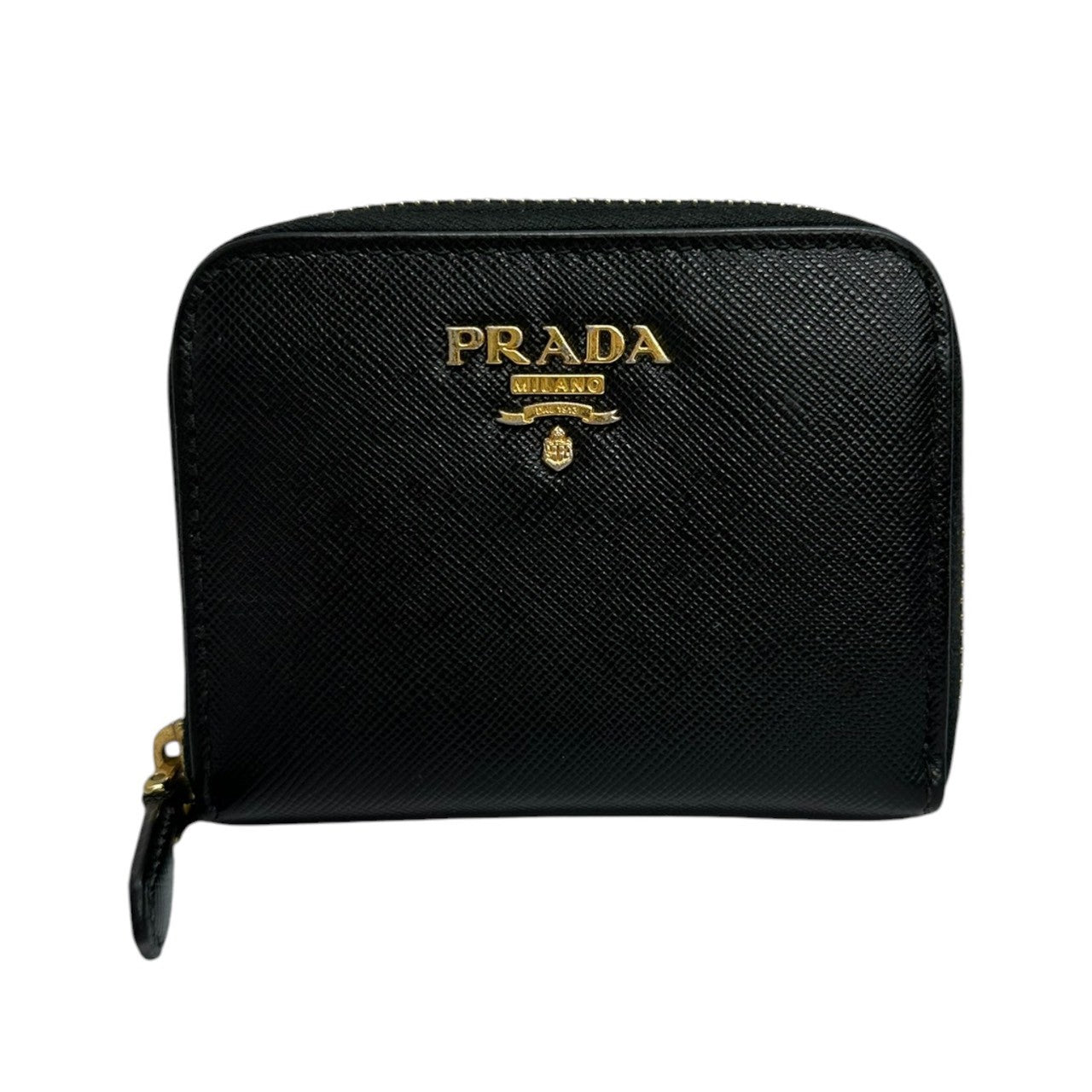 PRADA プラダ サフィアーノ ブラック ゴールド金具 レザー 1M0268 コインケース レディース A
