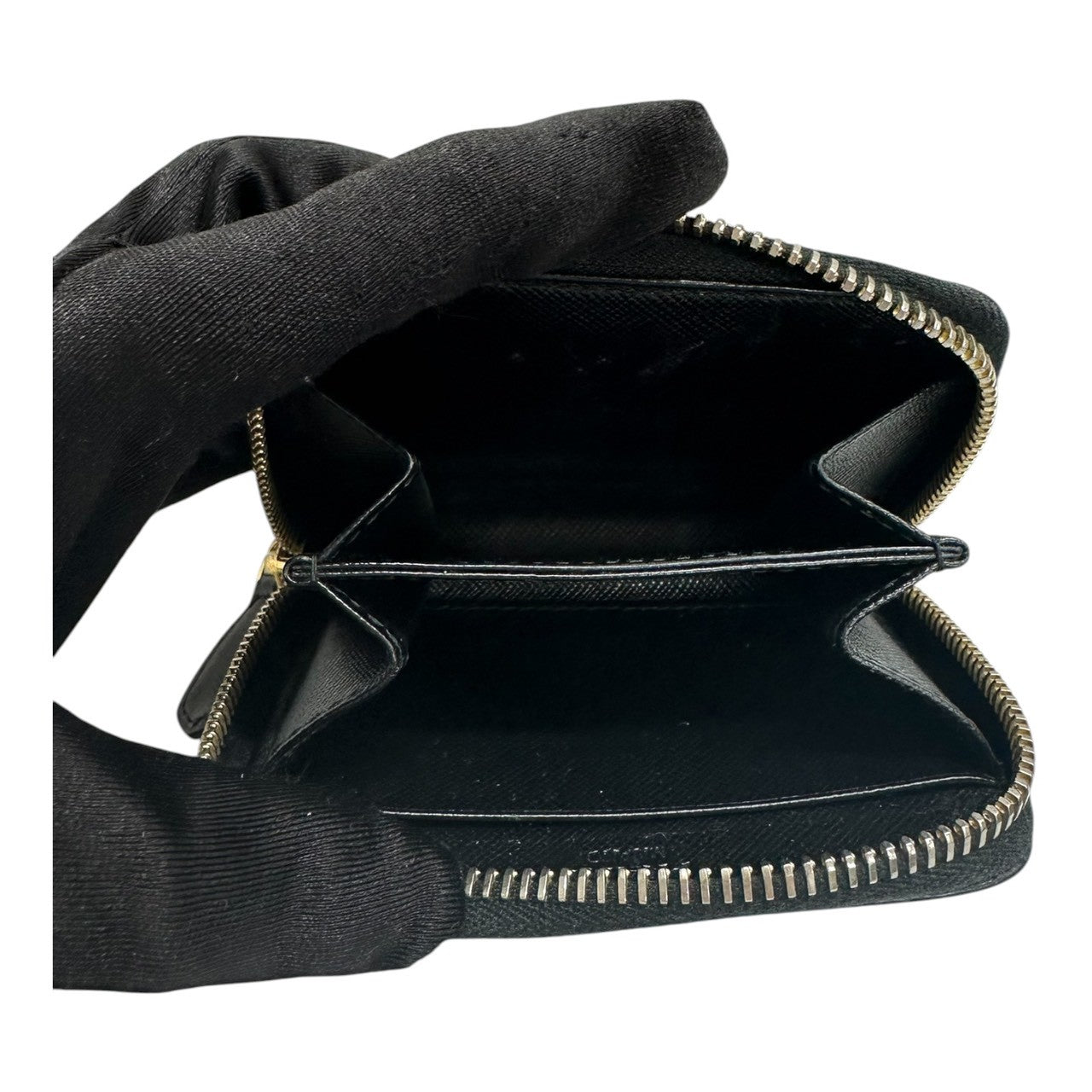 PRADA プラダ サフィアーノ ブラック ゴールド金具 レザー 1M0268 コインケース レディース A