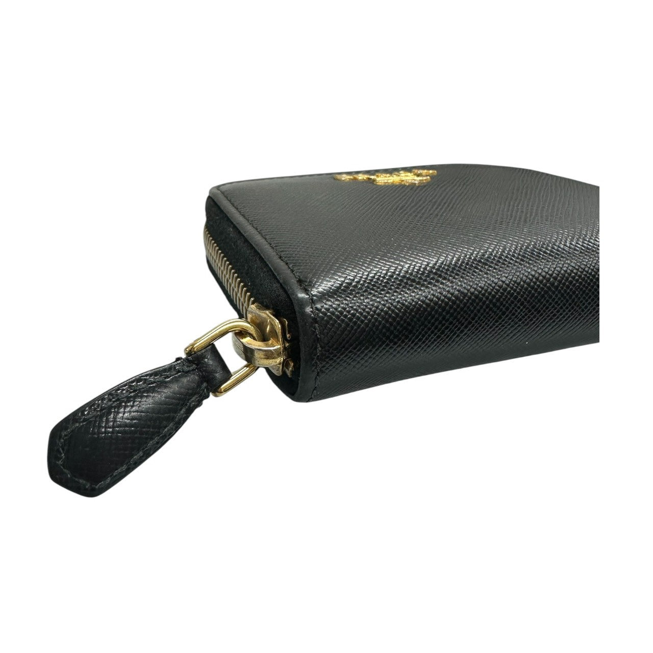 PRADA プラダ サフィアーノ ブラック ゴールド金具 レザー 1M0268 コインケース レディース A