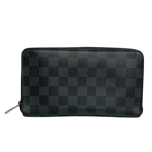 LOUIS VUITTON ルイヴィトン ダミエグラフィット ブラック シルバー金具 PVC / レザー N63077 長財布 メンズ AB