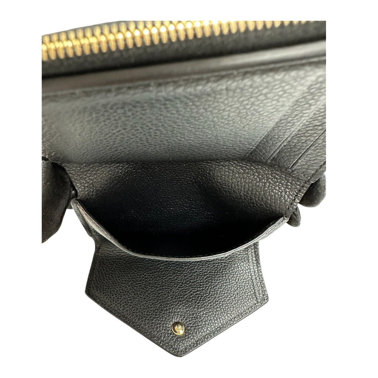 LOUIS VUITTON ルイヴィトン アンプラント ポルトフォイユ ヴィクトリーヌ ブラック ベージュ ゴールド金具 レザー M80968 三つ折り財布 レディース A