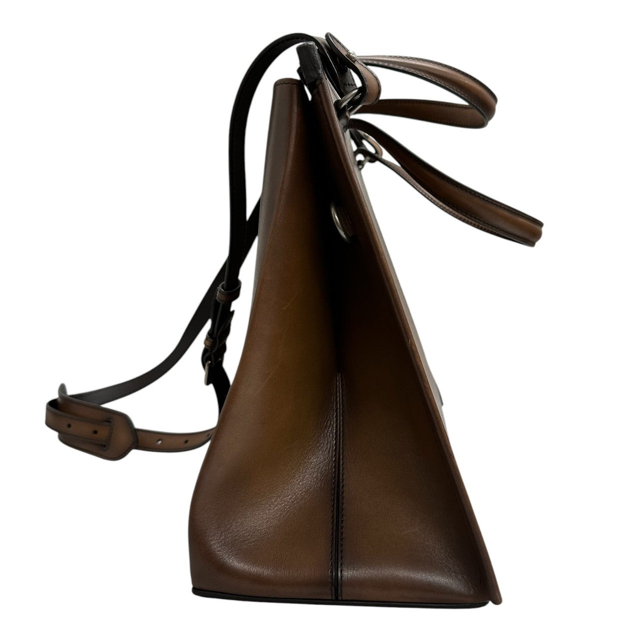 Berluti ベルルッティ ルッティ ブラウン シルバー金具 レザー トートバッグ ショルダーバッグ メンズ ABP