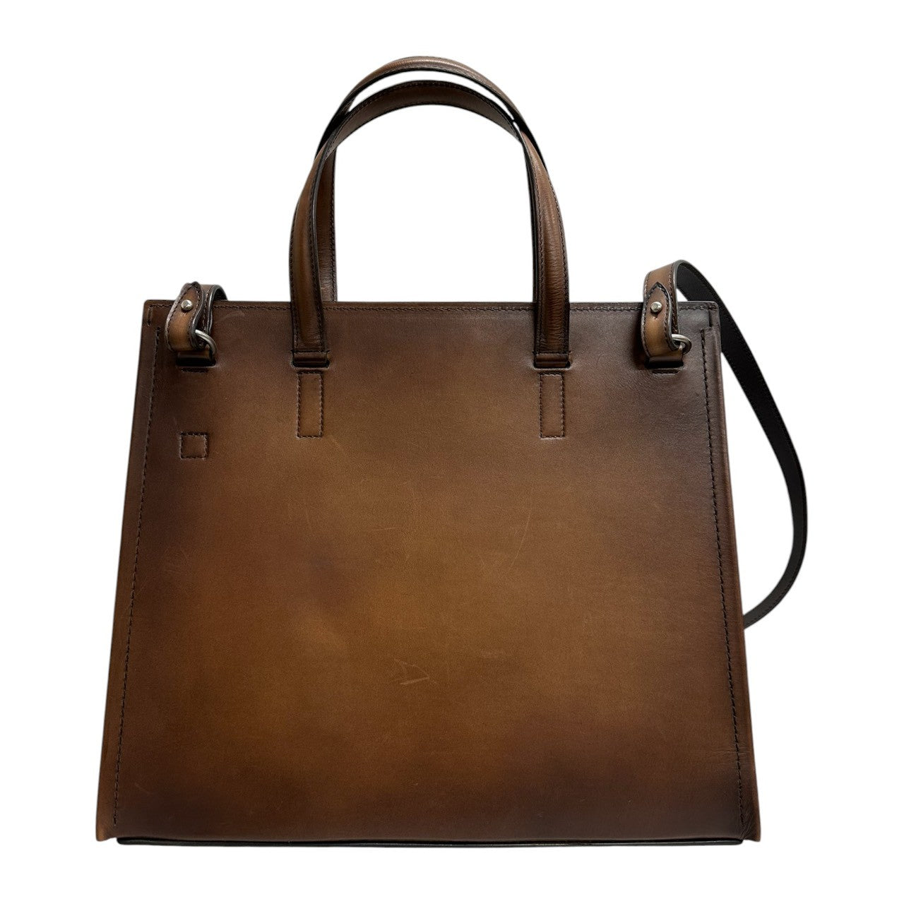 Berluti ベルルッティ ルッティ ブラウン シルバー金具 レザー トートバッグ ショルダーバッグ メンズ ABP