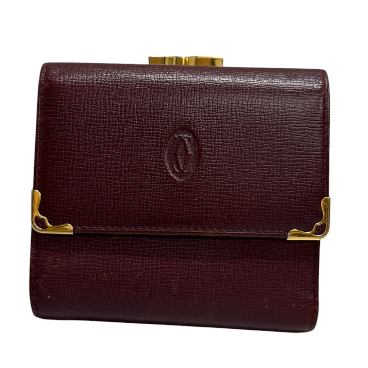 CARTIER カルティエ マストライン ワインレッド ボルドー ゴールド金具 レザー L3000163 二つ折り財布 レディース ABP