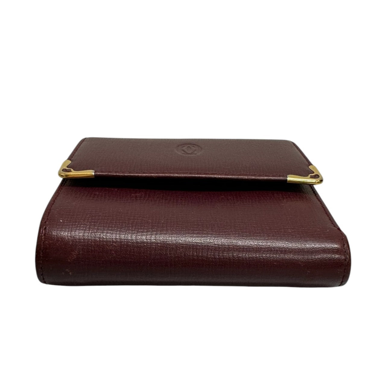 CARTIER カルティエ マストライン ワインレッド ボルドー ゴールド金具 レザー L3000163 二つ折り財布 レディース ABP