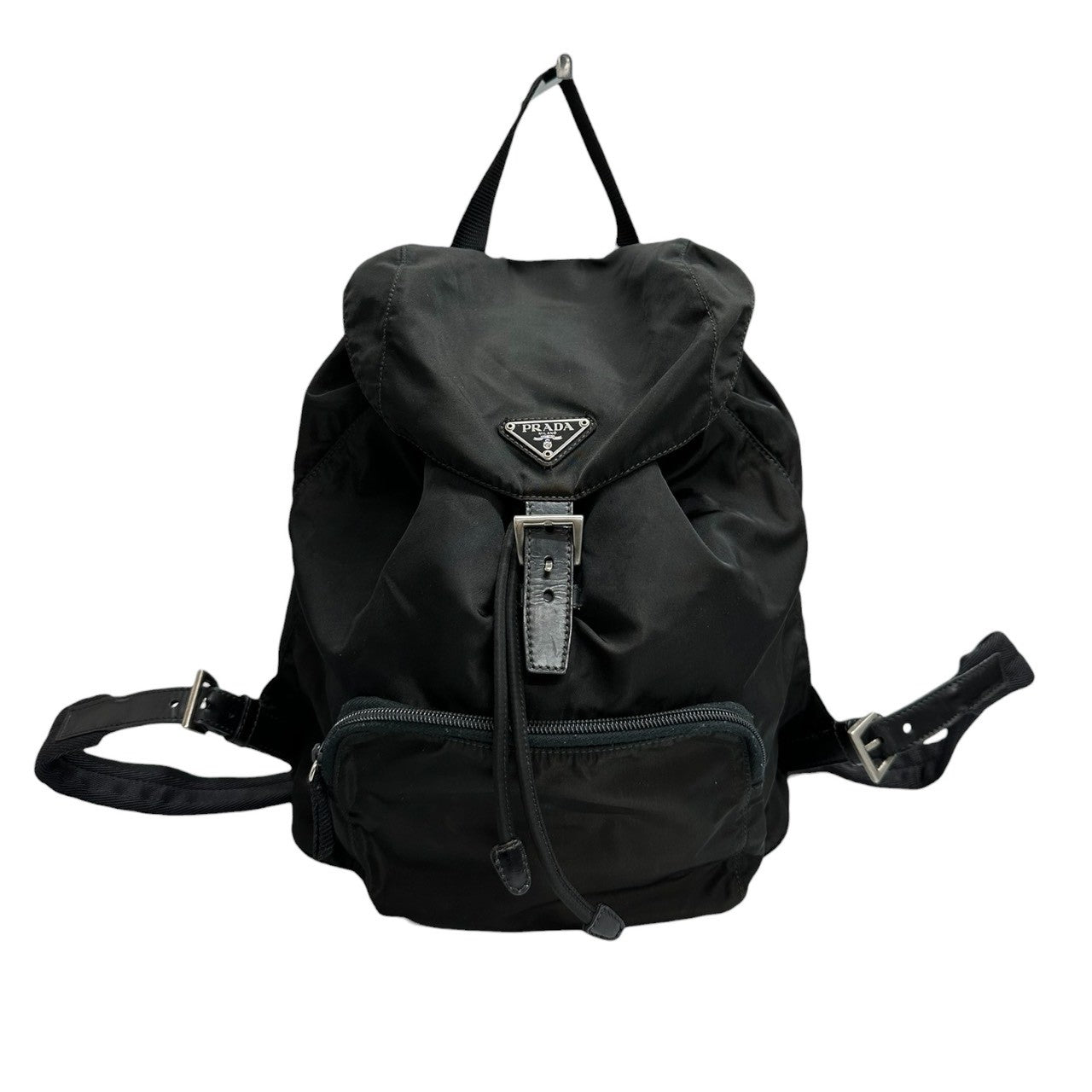 PRADA プラダ 三角ロゴ ブラック シルバー金具 ナイロン B4650 リュック・デイパック レディース A