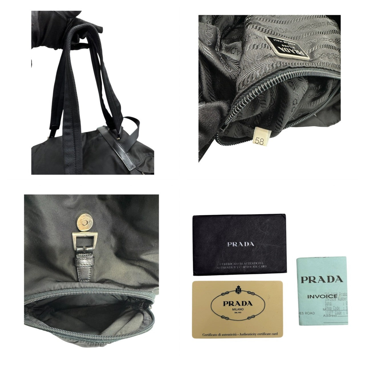 PRADA プラダ 三角ロゴ ブラック シルバー金具 ナイロン B4650 リュック・デイパック レディース A