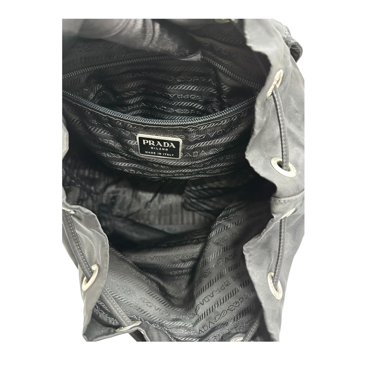 PRADA プラダ 三角ロゴ ブラック シルバー金具 ナイロン B4650 リュック・デイパック レディース A