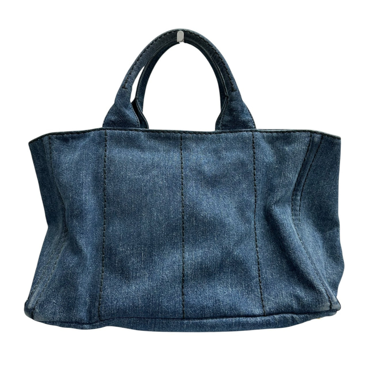 PRADA プラダ カナパ ブルー ゴールド金具 デニム 1BG642 トートバッグ ショルダーバッグ レディース ABP