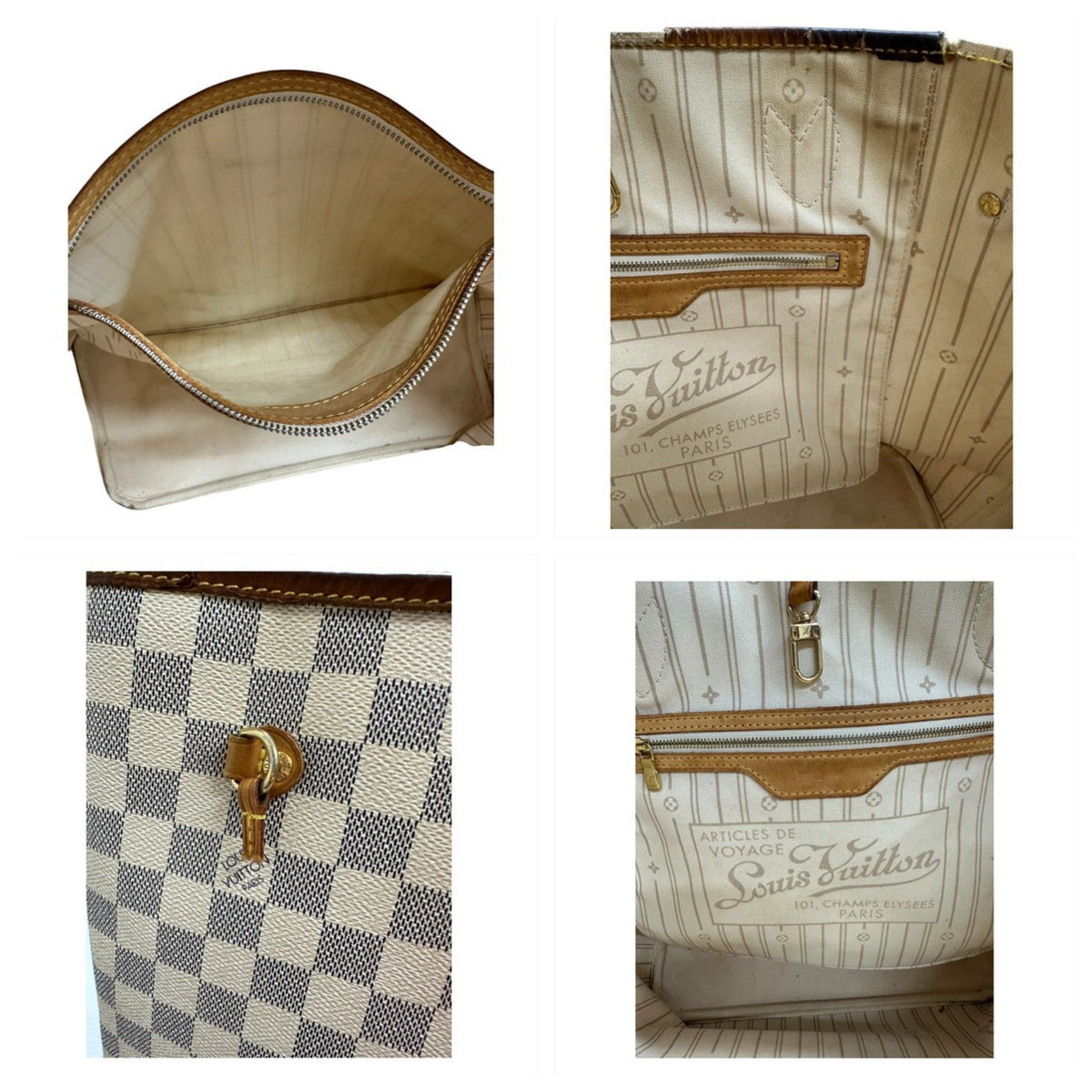 LOUIS VUITTON ルイヴィトン ホワイトゴールド金具 PVC N51107 ショルダーバッグ トートバッグ レディース AB
