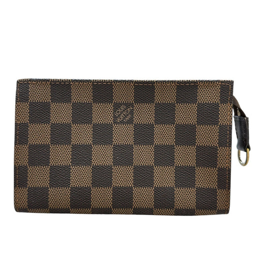 LOUIS VUITTON ルイヴィトン ダミエ ブラウン ゴールド金具 PVC N42240 ポーチ マルチポーチ 小物入れ レディース A