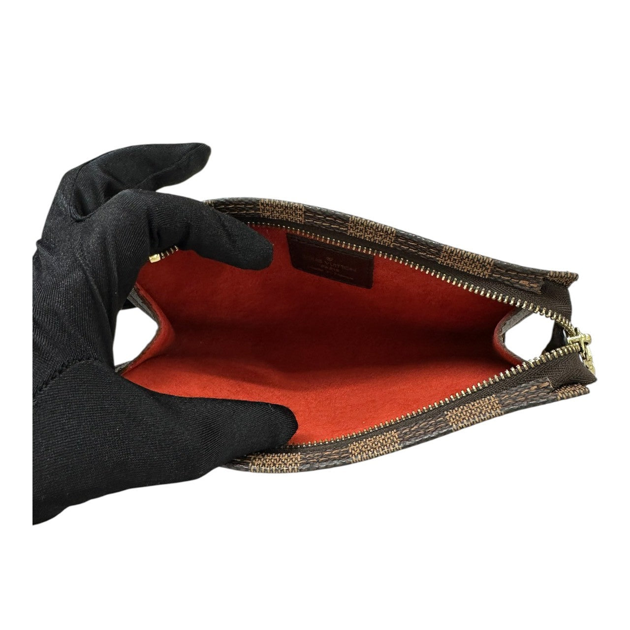 LOUIS VUITTON ルイヴィトン ダミエ ブラウン ゴールド金具 PVC N42240 ポーチ マルチポーチ 小物入れ レディース A