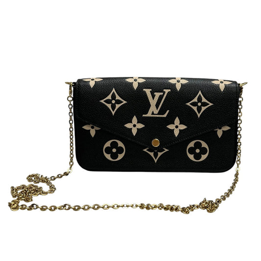 LOUIS VUITTON ルイヴィトン モノグラムアンプラント フェリシー ブラック ベージュ ゴールド金具 レザー M82479 ショルダーバッグ 長財布 レディース A