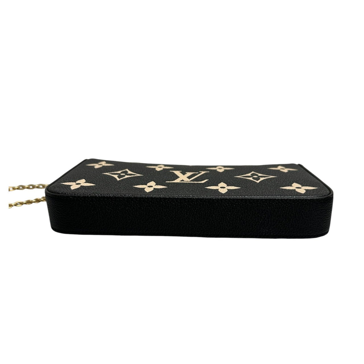 LOUIS VUITTON ルイヴィトン モノグラムアンプラント フェリシー ブラック ベージュ ゴールド金具 レザー M82479 ショルダーバッグ 長財布 レディース A