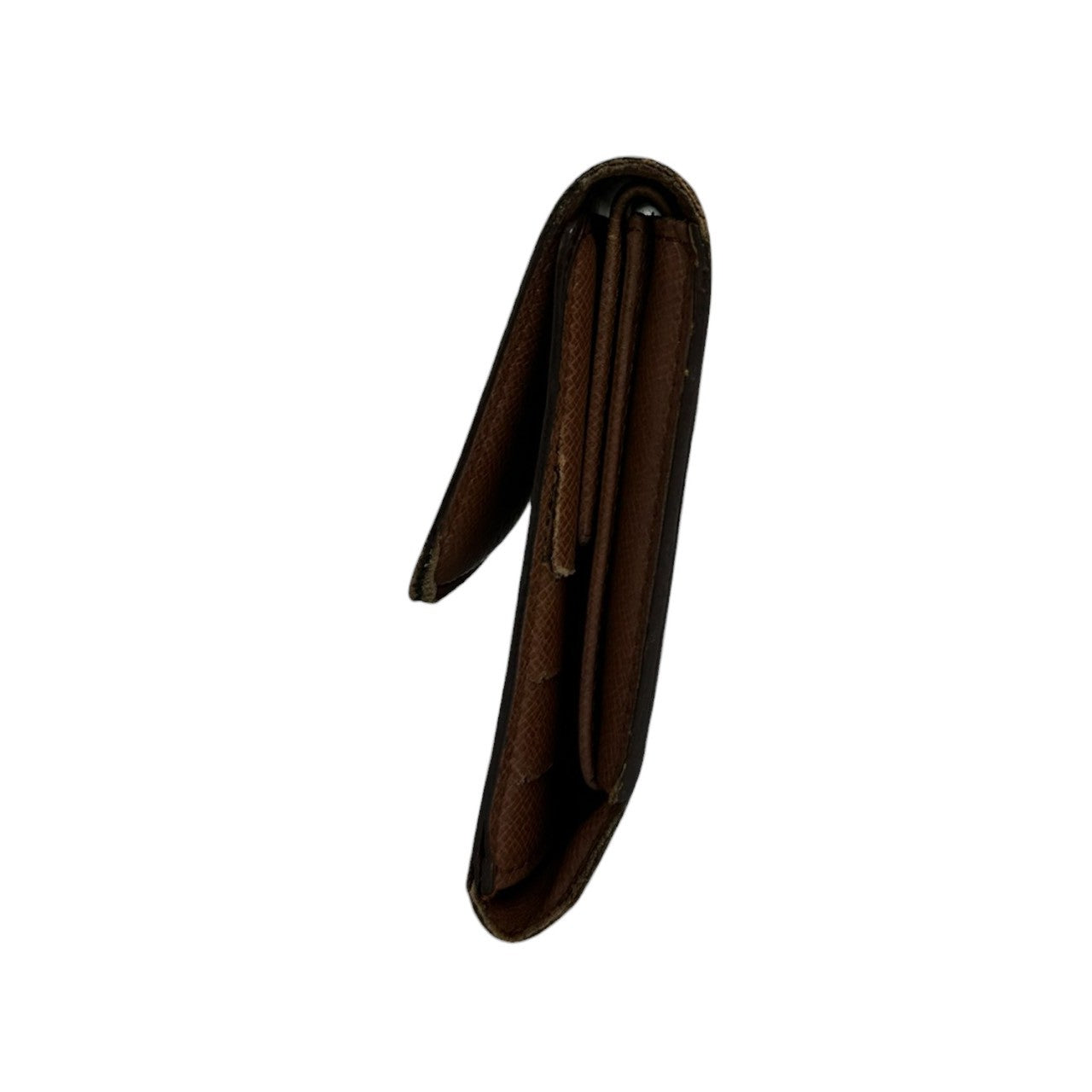 LOUIS VUITTON ルイヴィトン モノグラム ポルトトレゾール ブラウン ゴールド金具 PVC M61215 三つ折り財布 レディース B