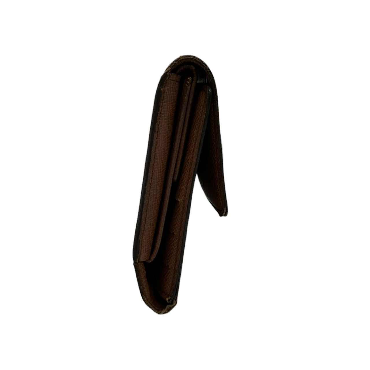LOUIS VUITTON ルイヴィトン モノグラム ポルトトレゾール ブラウン ゴールド金具 PVC M61215 三つ折り財布 レディース B