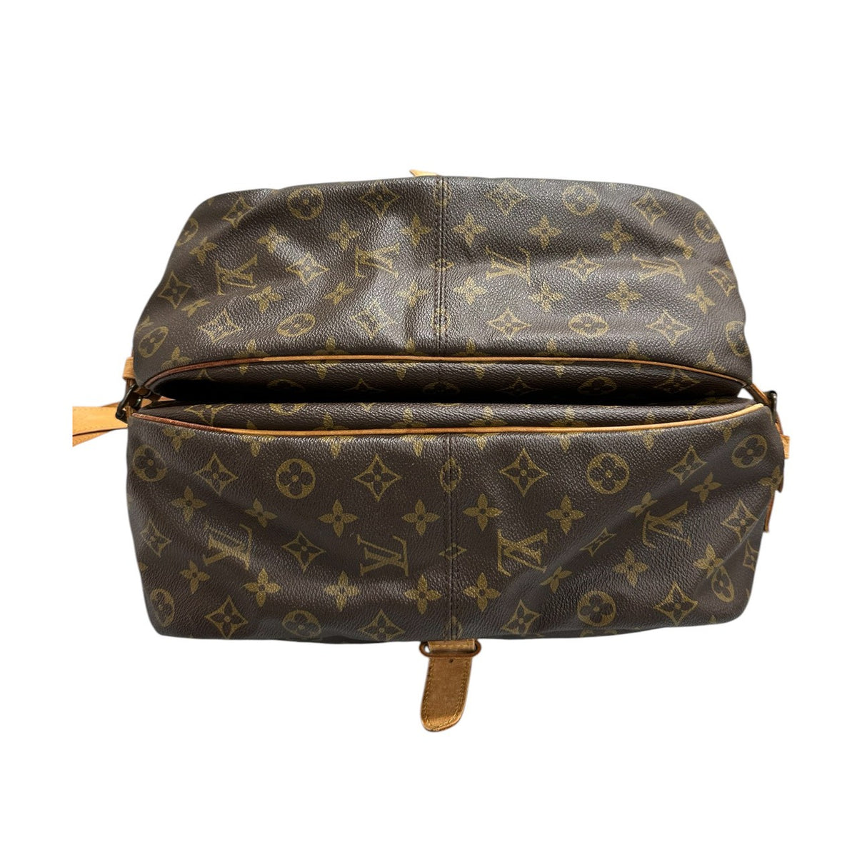 LOUIS VUITTON ルイヴィトン モノグラム ソミュール ブラウン ゴールド金具 PVC / レザー M42254 ショルダーバッグ レディース B