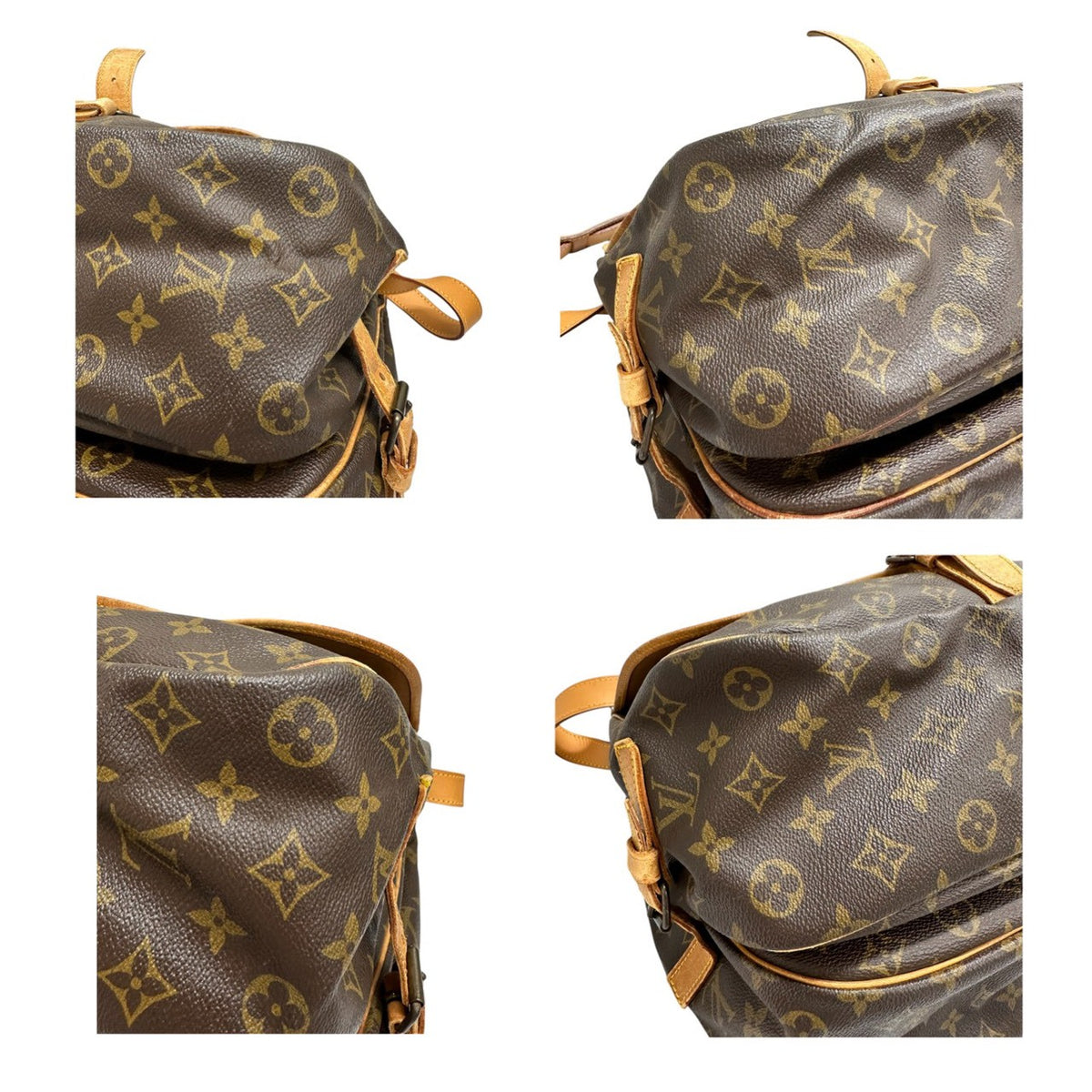 LOUIS VUITTON ルイヴィトン モノグラム ソミュール ブラウン ゴールド金具 PVC / レザー M42254 ショルダーバッグ レディース B