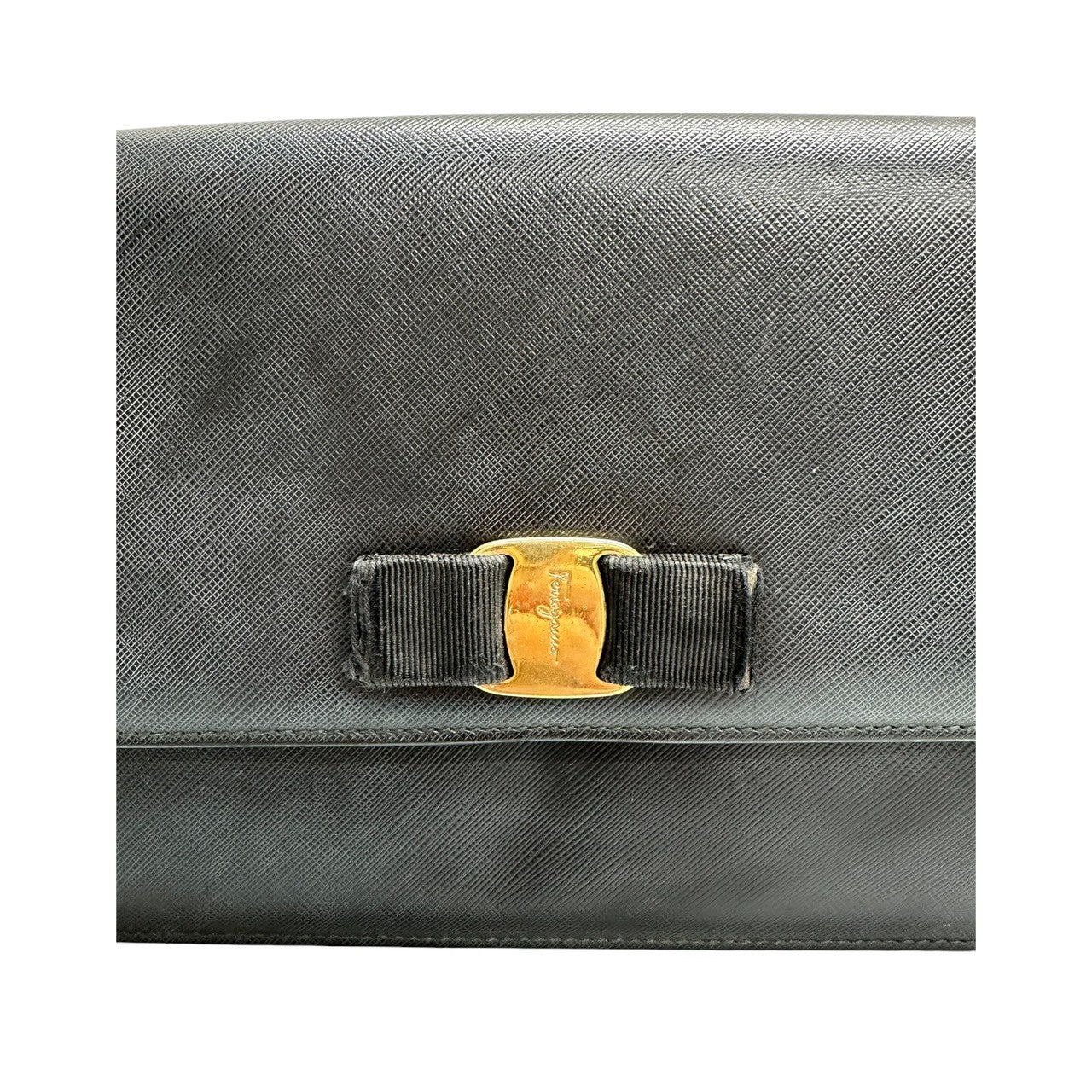 Salvatore Ferragamo サルヴァトーレフェラガモ ヴェラ ネイビー レザー ショルダーバッグ レディース AB